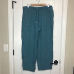 Athleta Retreat Linen Mid-Rise Wide Leg Pants Women's Plus Size 16 Split Hems Photo 1