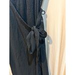 ExOfficio‎ Black Wrap Dress Sleeveless Textured Rayon Blend Casual Midi Dress Size M Photo 3