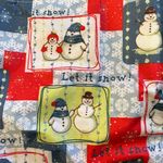 NWOT Snowman Let It Snow Double Handle Reusable Shopping Travel Everything Tote Black Photo 7