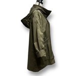 Antonio Melani Olive Green Erin Trench Coat Hooded Gold Zip Utility Outside XL Photo 7