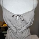 Aritzia  Wilfred Bellow Dress 12 Ruched Bodice Midi Bias Cut Gray Smocked Back Photo 3