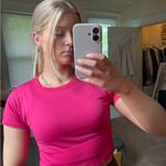 Aerie  Pink Crop Workout Top Photo 0