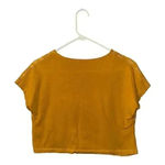 ZARA Trafaluc Marigold Eyelet Crop Blouse, Small Photo 3