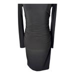 Norma Kamali Kulture Dress Women XS Black Jersey Ruched Long Sleeve Mini Goth Photo 6