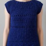 ZARA KNIT Blue Chunky Alpaca Wool Blend Sleeveless Sweater Dress Tunic Small Photo 0