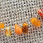 Amber Carnelian Necklace 23.5" Orange Pebble Beaded Artesian Handmade Jewelry Photo 7