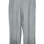 Jenni Kayne  size 8 blue white striped wide leg crop pants Photo 5