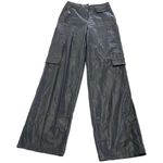 Louna Pants Womens Small Black Faux Leather Cargo Straight Leg Grunge Photo 1