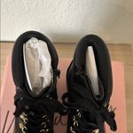 Wild Pair  Black Lace Up Boots with Gold Accents (New in Box) Photo 3