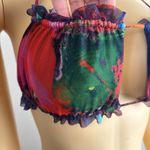 White Fox Boutique  Colorful Halter Bikini Top Sz M Photo 1