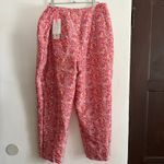 Evan Picone 90s Vintage | Orange Pink Silk Paisley Tailored Trousers | BNWT 16 Photo 1