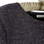 Reformation  Dress M Riley Fit & Flare Long Sleeve‎ Metallic Dress Sparkly LBD Photo 6