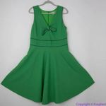 Anthropologie Hutch Navy Piping Green Bowtie Dress, 2X Photo 2