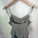 FARROW | Black White Gray Mini Plaid Wide Leg Cropped Jumpsuit Belt | Medium Photo 4