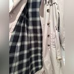 London Fog Belted Khaki Trench Coat Flannel Plaid Lined Size 10 Photo 3