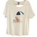 Chico's Chico’s White Beach Summer Short Sleeve Tee Shirt Size XL (3) Photo 0