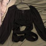 Forever 21  satin black long sleeve top Photo 0