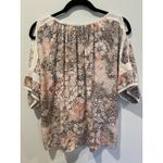 T Tahari Tahari Blouse Womens XS Cold Shoulder Floral Travel Indie Cottage Boho Prairie Photo 1