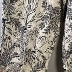 Tahari Women's 100% Linen Pant Wide Leg Black White Tropical Leaves Size L Photo 1