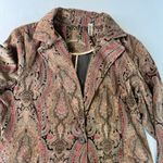 Vintage 90s Paisley Velveteen Blazer Jacket 18w Brown Pink Red Turquoise Photo 7