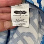 Mud Pie ‎ Womens Chain Link Print Sleeveless Tunic Sheath Dress Royal Blue Small Photo 4