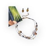 Chico's new Chico’s ❁ Boho Glass Bead Beach Necklace + Earring Set ❁ Animal Print ❁ Chic Photo 3