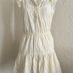 Joie  Cream Embroidered Eyelet Ruffle Tiered Dress Small Cottage Prairie Photo 3