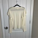 Nation Ltd  cream white ruffle long sleeves tee‎ shirt size large quiet luxury Photo 1