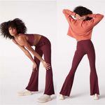 Outdoor Voices | Maroon Superform Ribbed Flare Pants Photo 1
