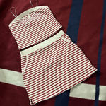 Kirious Christmas candy cane 2 piece set Santacon Outfit crop top and skirt L Red Size L Photo 0