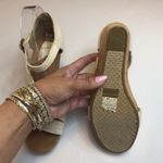 Toms  NEW Natural Linen Clarissa Canvas Espadrille Wedge Sandals Size 9.5 Summer Photo 10