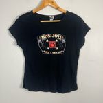 Vintage 2005 Y2K Bon Jovi Have A Nice Day band baby tee womens size large Black Photo 0