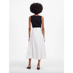 Madewell Fluted Midi Skirt Tile White Rigid Denim High Rise Minimalist US 25 NWT Photo 2