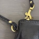 Coach  Poppy Wristlet Wallet Black Patent Leather Gold Zipper Y2K Photo 2