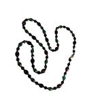 Vintage Jewellery Gorgeous Art Deco Emerald Green Glass & plum Pendant Necklace Purple Photo 2