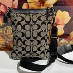 Coach  Signature Crossbody Bag Canvas Gray/Black  Authentic 6016 Photo 8