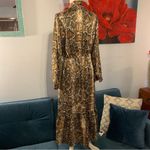 ZARA  Tie Neck Animal Snake Print Midi Dress  Sz Small S EUC Photo 4