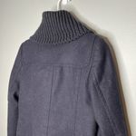 ZARA  Trafaluc navy blue wool blend military overcoat button women's size medium Photo 3