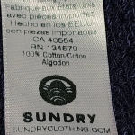 Sundry ‎ Womens Blue Saturdays and Sundays Crop Swester 1 Small Photo 3