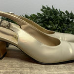 Salvatore Ferragamo pearl-colored slingback mirrored block heel Ladies Sz 7 Photo 0