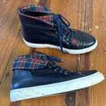 Sarah Flint CHARLOTTE BLUE Leather Tartan Plaid Check High Top Sneakers US 6.5 Photo 0