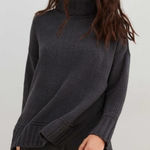 Aerie Black Chenille Oversized Chunky Knit Turtleneck Sweater Size XS Photo 0