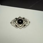1928 Collection Black Silver Tone Brooch Pin Art deco Style Photo 1