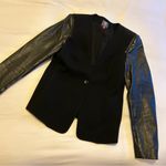 Vince Camuto  Black Jacket with Leather Sleeves Photo 0