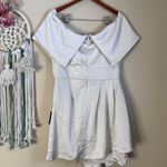 Lulus  Always Celebrating Ivory Satin Off The Shoulders Mini Dress Size XL Photo 3