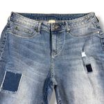 Faded Glory  Womens Denim Blue Jean Skinny Jeans Jeggings Distressed Patched Sz 8 Photo 1