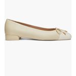 Stuart Weitzman Sleek Cap Toe Bow Flat in Natural Seashell Photo 1