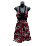 Love Tease  Y2K Halter V-Neck Back Tie Babydoll Floral Dress Photo 1
