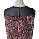 Tommy Hilfiger Navy Paisley Crew Neck Sleeveless Blouse Photo 9