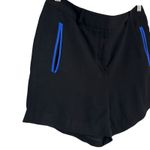 Alexander Wang  Black Flat Front High Rise Blue Trim Sporty Modern Shorts Size 6 Photo 1